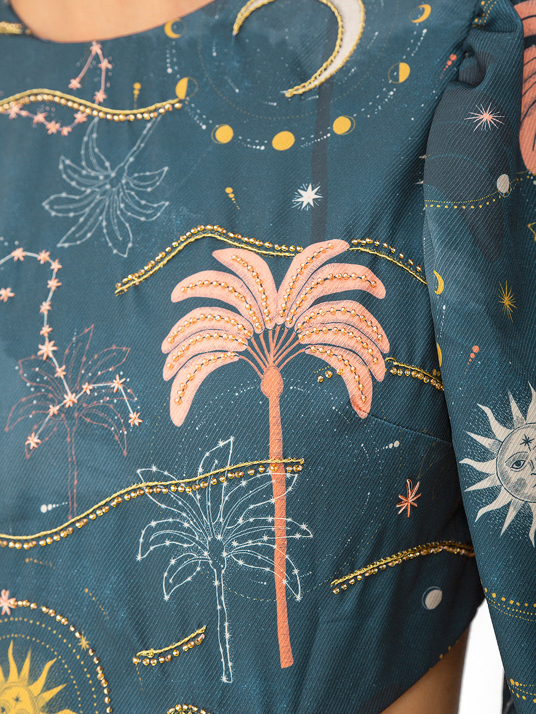 Vestido corto golden - Media Luna