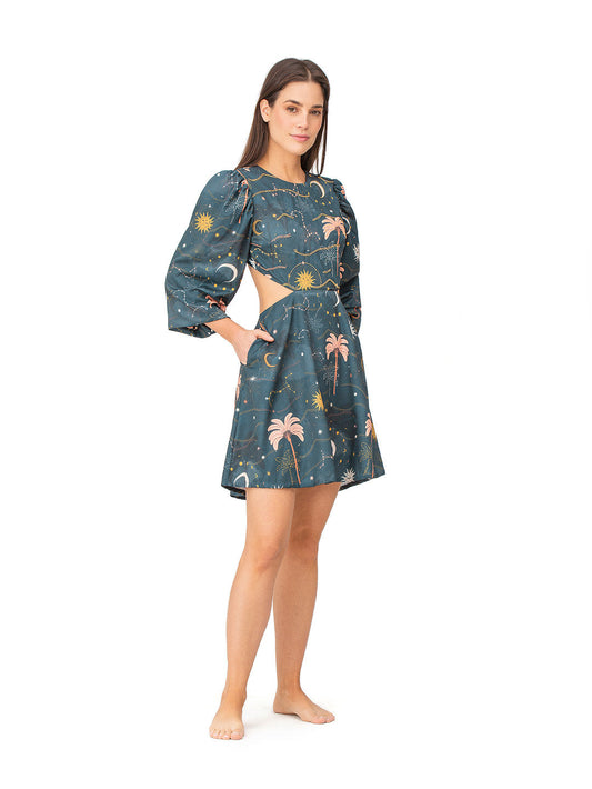 Vestido corto golden - Media Luna