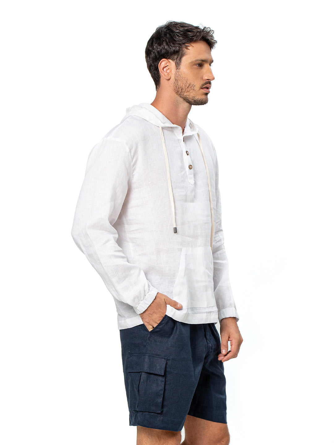 Linen Hoodie - Ondademar Men